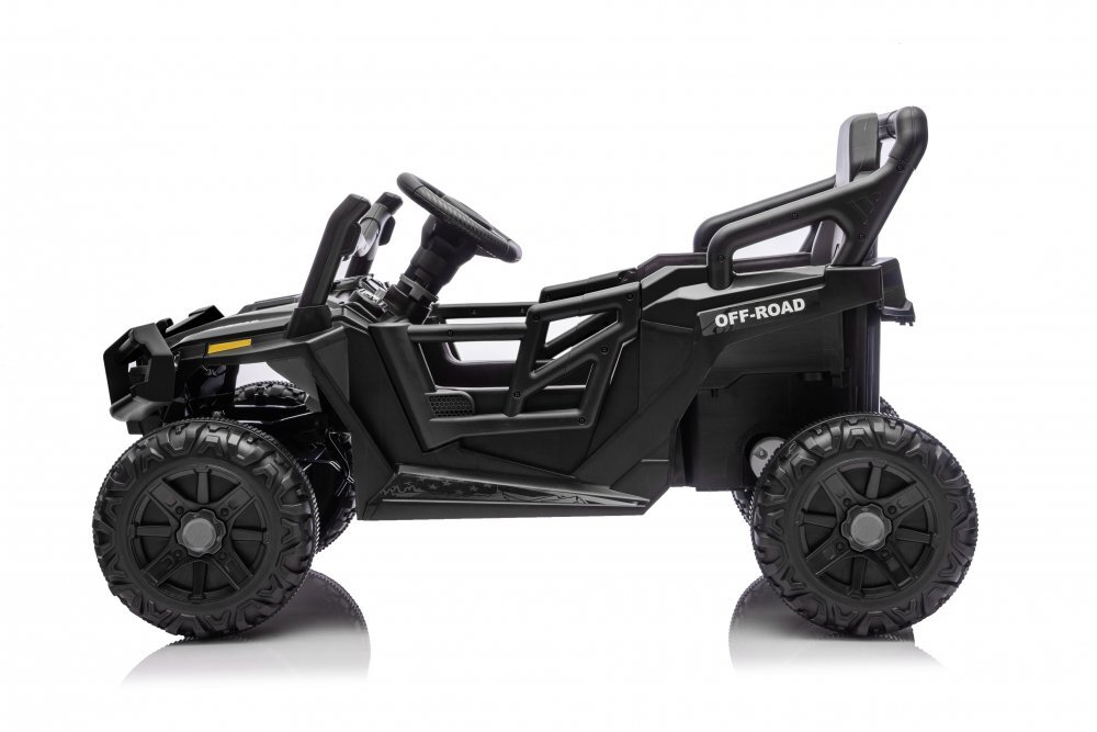 Nichiduta Masinuta electrica Off Road UTV Black cu telecomanda 2.4Gacumulator 12V4.5Ahdoua motoarex35Wslow startroti robuste cu rulmentsuspensiiusi cu deschiderebluetooth
