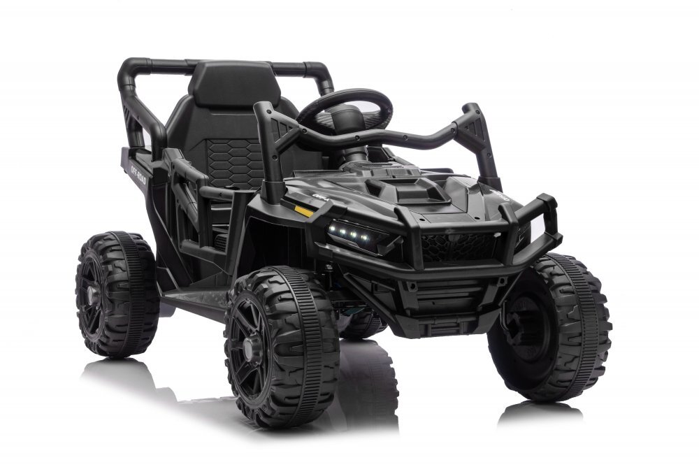 Nichiduta Masinuta electrica Off Road UTV Black cu telecomanda 2.4Gacumulator 12V4.5Ahdoua motoarex35Wslow startroti robuste cu rulmentsuspensiiusi cu deschiderebluetooth