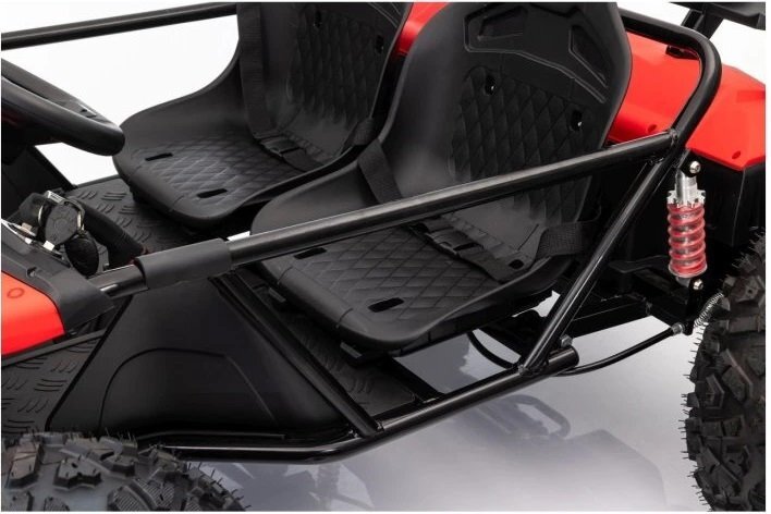 Nichiduta Masinuta electrica pentru 2 copii General SX-Bow Red 48VMotor 800wAcumulator 4x12V 20Ah3 VitezeCadru metalic integralPedala acceleratieFrana de mana+pedalaRoti gonflabile in 4 prezoaneSuspensiiFaruri LED