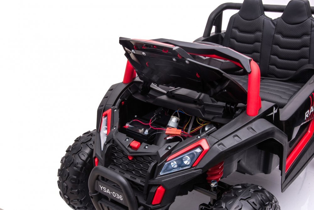 Nichiduta Masinuta electrica pentru 2 copii UTV Racing Red 12Vtelecomanda 2.4Gusi cu deschiderefaruri ledpornire la butonmuzicacentura de sigurantaslow startcapota realista cu deschidere