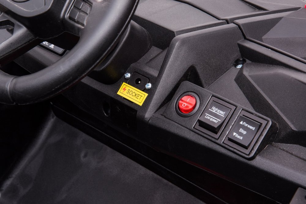 Nichiduta Masinuta electrica pentru 2 copii UTV Racing Red 12Vtelecomanda 2.4Gusi cu deschiderefaruri ledpornire la butonmuzicacentura de sigurantaslow startcapota realista cu deschidere