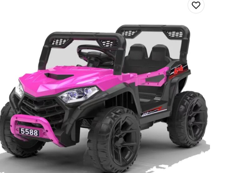 Nichiduta Masinuta electrica pentru copii 12V Off Road Race Pink cu telecomanda 2.4Gfaruri cu lumini LED sunetemuzica 2 motoare x 35wfunctie slow startmufa USBcentura de siguranta