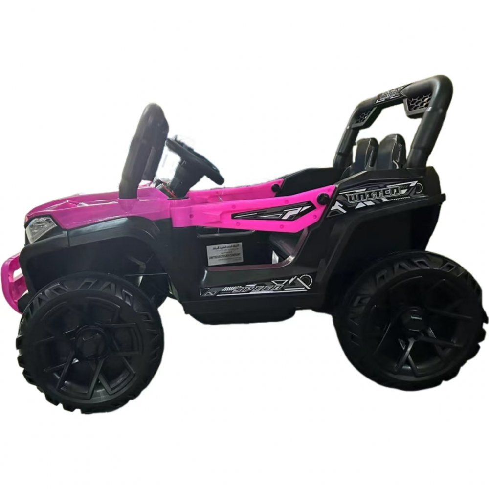 Nichiduta Masinuta electrica pentru copii 12V Off Road Race Pink cu telecomanda 2.4Gfaruri cu lumini LED sunetemuzica 2 motoare x 35wfunctie slow startmufa USBcentura de siguranta