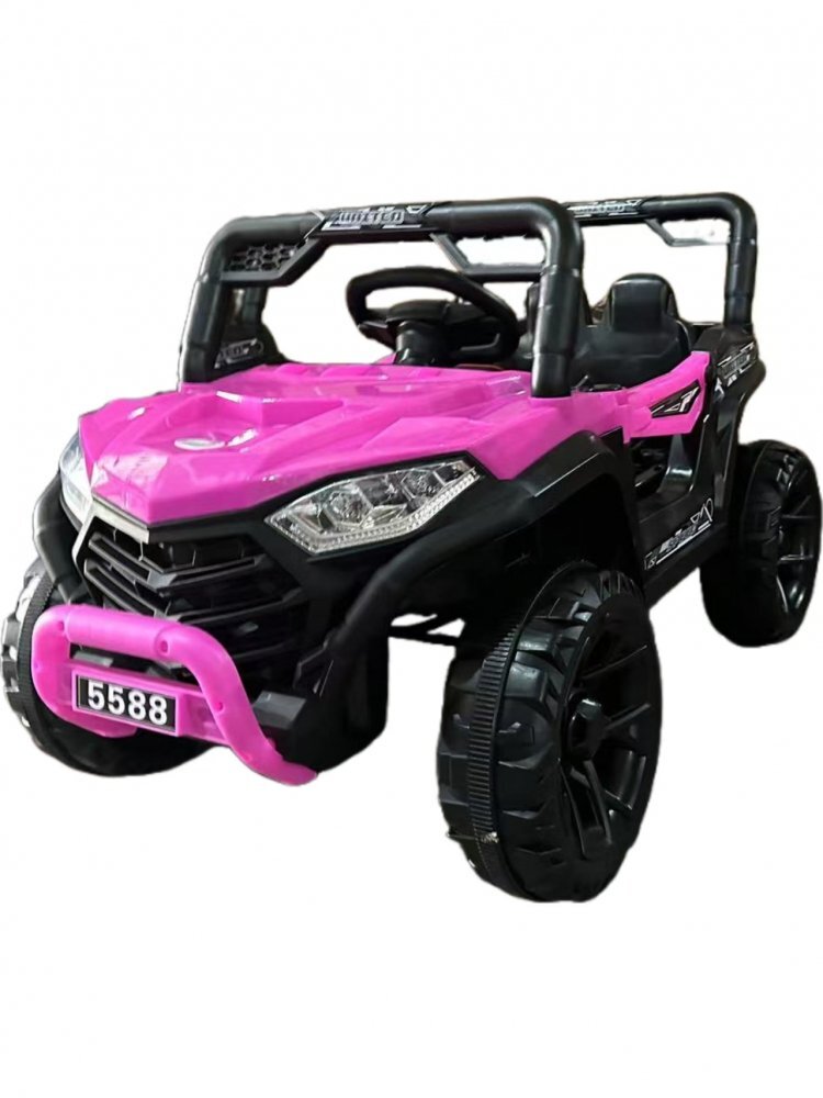 Nichiduta Masinuta electrica pentru copii 12V Off Road Race Pink cu telecomanda 2.4Gfaruri cu lumini LED sunetemuzica 2 motoare x 35wfunctie slow startmufa USBcentura de siguranta