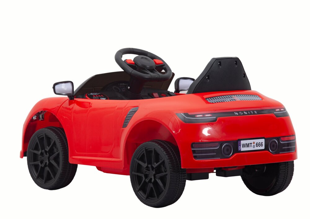 Nichiduta Masinuta electrica pentru copii 90W cu telecomanda lumini si sunete 2 motoare frana automata si panou audio Red