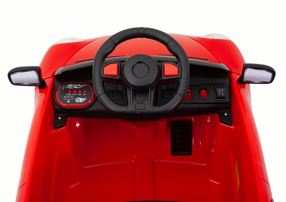 Nichiduta Masinuta electrica pentru copii 90W cu telecomanda lumini si sunete 2 motoare frana automata si panou audio Red