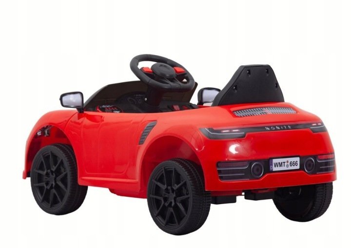 Nichiduta Masinuta electrica pentru copii 90W cu telecomanda lumini si sunete 2 motoare frana automata si panou audio Red