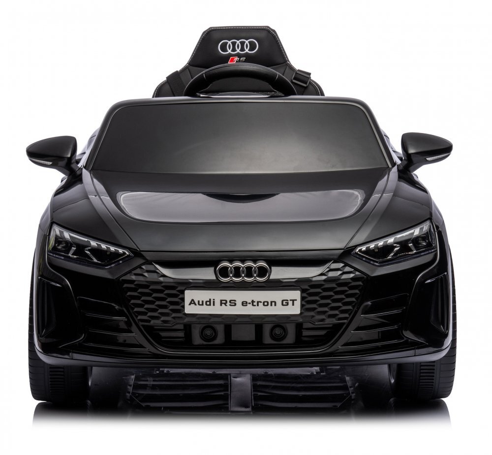 Nichiduta Masinuta electrica pentru copii Audi E-tron GT Black 70W cu licenta oglinzi retrovizoare roti din spuma evalumini LEDcentura de sigurantasistem troller pentru tractaremufa MP3slot usbcard microSD