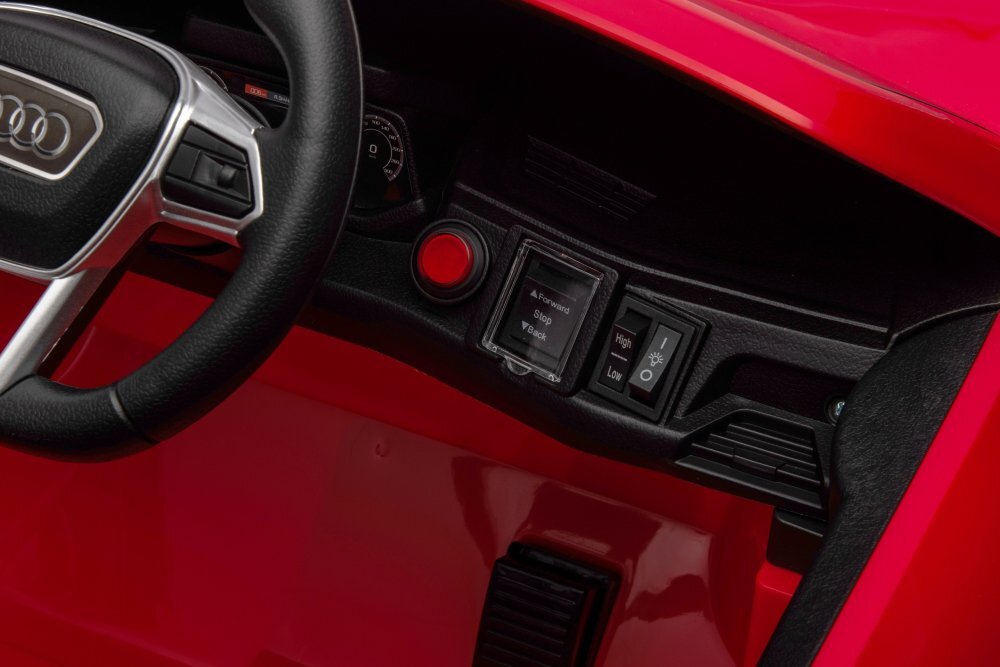 Nichiduta Masinuta electrica pentru copii Audi E-tron GT Red 70W cu licenta oglinzi retrovizoare roti din spuma evalumini LEDcentura de sigurantasistem troller pentru tractaremufa MP3slot usbcard microSD
