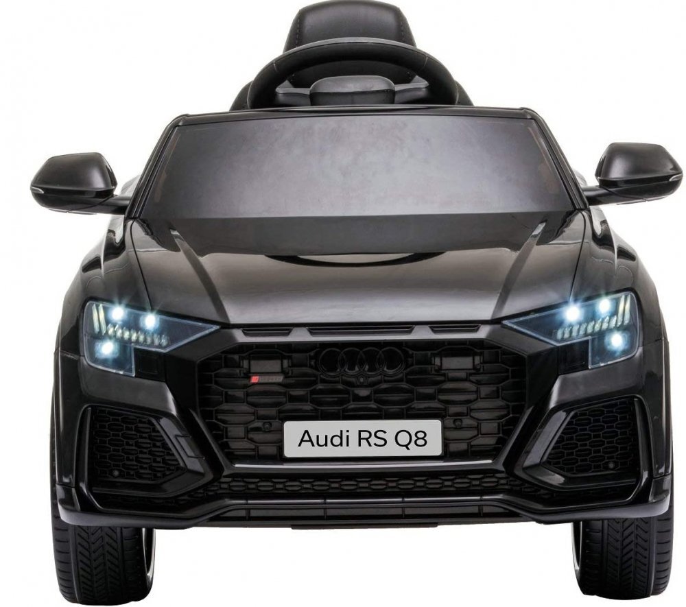 Nichiduta Masinuta electrica pentru copii Audi RS Q8 Black 70W cu echipare premiumacumulator 12V7Ah detasabilscaun pieleroti din cauciuc evaoglinzi retrovizoaresuspensiilumini ledradio mp3 playerusbsarcina maxima 25 kg