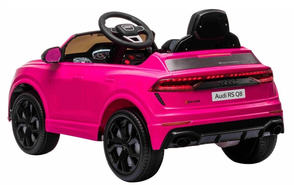 Nichiduta Masinuta electrica pentru copii Audi RS Q8 Pink 70W cu echipare premiumacumulator 12V7Ah detasabilscaun pieleroti din cauciuc evaoglinzi retrovizoaresuspensiilumini ledradio mp3 playerusbsarcina maxima 25 kg