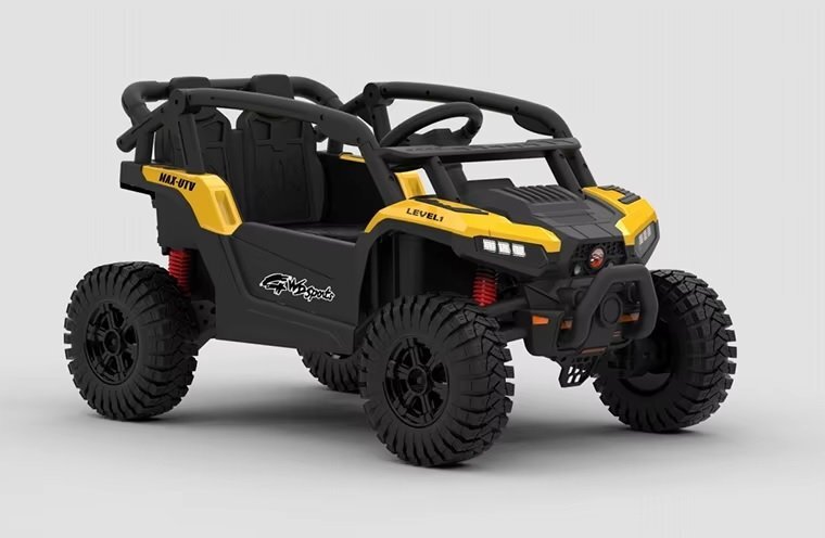 Nichiduta Masinuta electrica pentru copii Buggy Sports Yellow 12Vcu telecomanda 2.4Gusi cu deschidere2 motoarelumini ledroti robusteslow startmp3usb