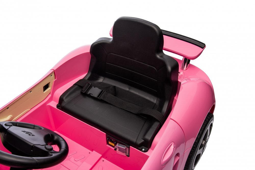 Nichiduta Masinuta electrica pentru copii cu licenta Porsche RUF-CTR3 Roz 12Vechipare Premiumtelecomanda 24G2 motoarex39wroti EVAscaun din pielesuspensiiusi cu deschiderelumini LEDmuzicaeleron