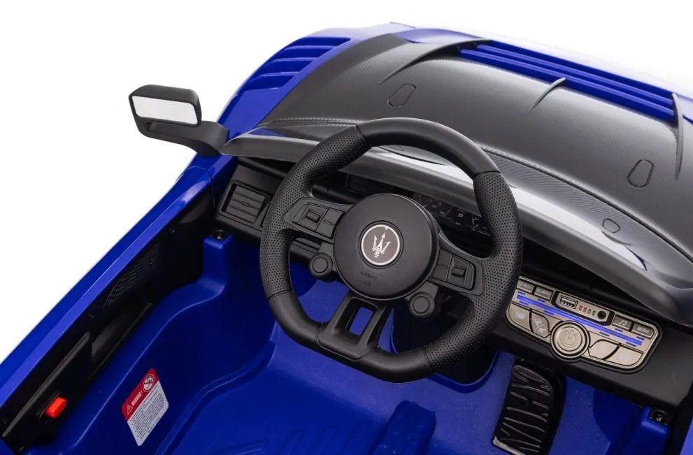 Nichiduta Masinuta electrica pentru copii Maserati MC20 GT2 Black 300W cu echipare Premium si licenta pornire la buton scaun din piele slow start lumini suspensii roti din spuma Eva si scaun piele