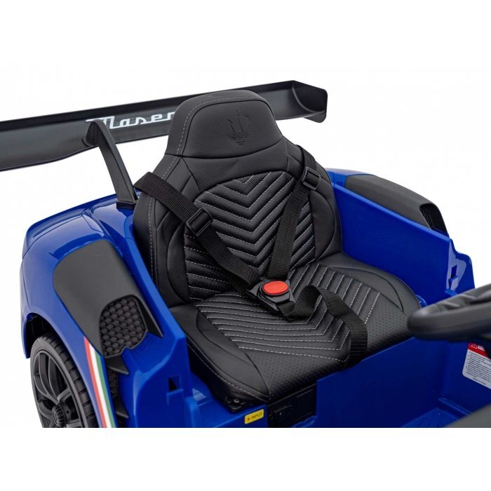 Nichiduta Masinuta electrica pentru copii Maserati MC20 GT2 Black 300W cu echipare Premium si licenta pornire la buton scaun din piele slow start lumini suspensii roti din spuma Eva si scaun piele