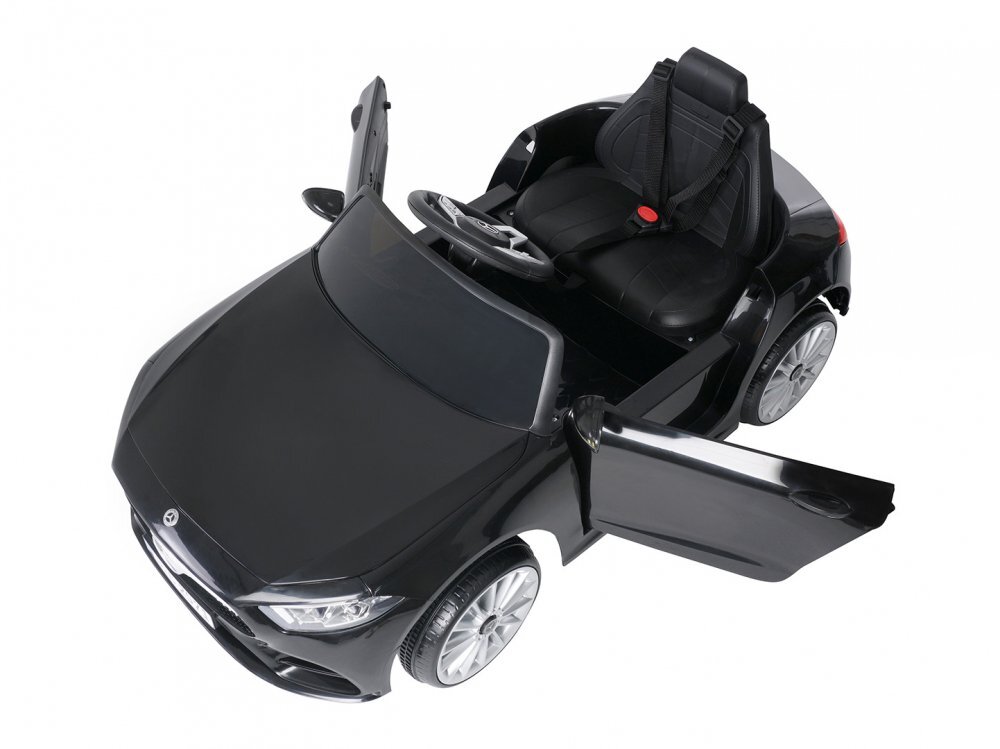 Nichiduta Masinuta electrica pentru copii Mercedes CLS350 Black 12V 60Wtelecomandaunitate audio cu display si slot card usi cu deschiderefaruri led