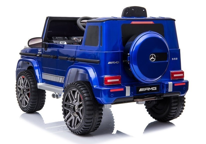 Nichiduta Masinuta electrica pentru copii Mercedes G63 AMG Blue Painting cu echipare Premium scaun piele roti Eva telecomanda lumini si deschidere usi
