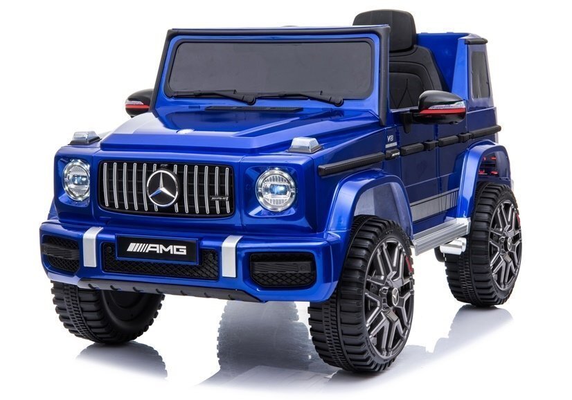 Nichiduta Masinuta electrica pentru copii Mercedes G63 AMG Blue Painting cu echipare Premium scaun piele roti Eva telecomanda lumini si deschidere usi