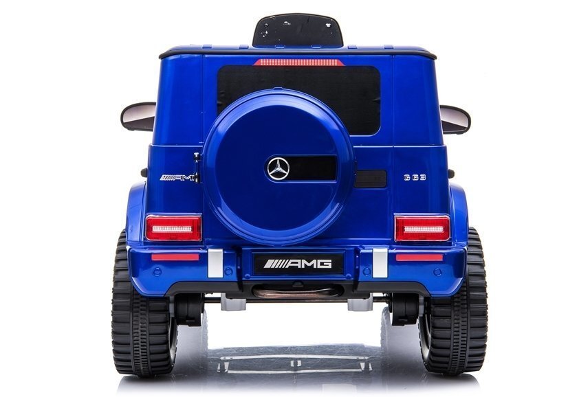 Nichiduta Masinuta electrica pentru copii Mercedes G63 AMG Blue Painting cu echipare Premium scaun piele roti Eva telecomanda lumini si deschidere usi