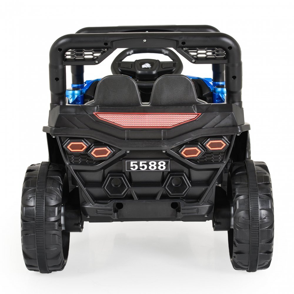Nichiduta Masinuta electrica pentru copii Moni Fast UTV Painting Bluemotoare 2x35Wacumulator 12V7Ahtelecomanda 24Gfunctie balansarepornire la butonunitate audio cu USBMP3centura sigurantadeschidere usifaruri cu lumini LED