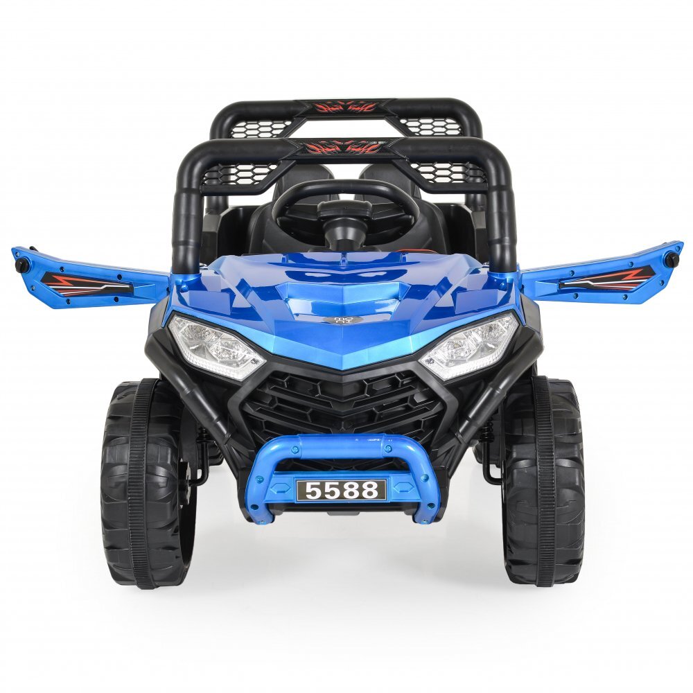 Nichiduta Masinuta electrica pentru copii Moni Fast UTV Painting Bluemotoare 2x35Wacumulator 12V7Ahtelecomanda 24Gfunctie balansarepornire la butonunitate audio cu USBMP3centura sigurantadeschidere usifaruri cu lumini LED