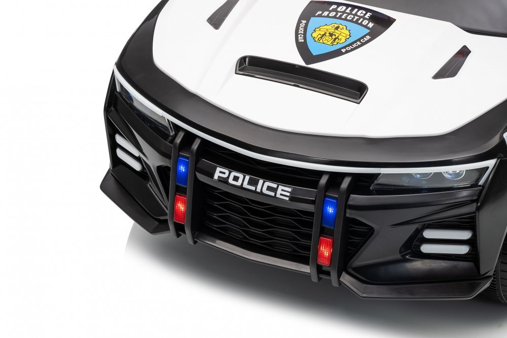Nichiduta Masinuta electrica pentru copii Police Agency 24Vtelecomanda 2.4Gscaun din piele2 motoarefaruri led si lumini girofar politie muzicasuspensii
