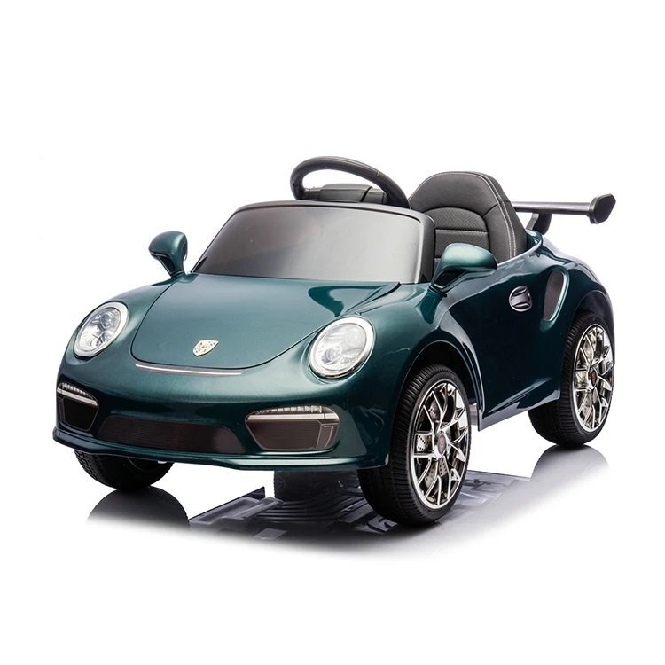 Nichiduta Masinuta electrica pentru copii Porsche RUF CTR3 Dark Green 70w cu licentaechipare premiumroti EVAscaun din pieleoglinzi retrovizoarelumini LEDmuzicabluetoothUSBsuspensiicod QR video asamblareafisaj baterieEleron