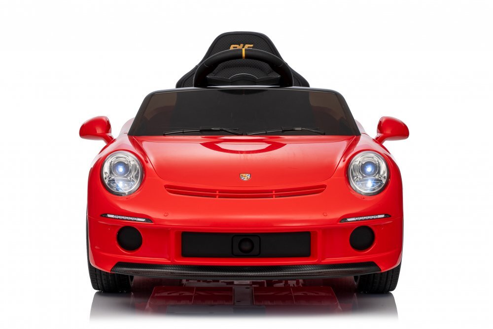 Nichiduta Masinuta electrica pentru copii Porsche RUF GT Red cu licenta Telecomanda parinti 24G2 motoare x 45wAcumulator 12V4.5AhRoti EVAScaun din piele2 VitezeSistem trollerMP3USBBluetoothUsi cu deschidereSuspensii