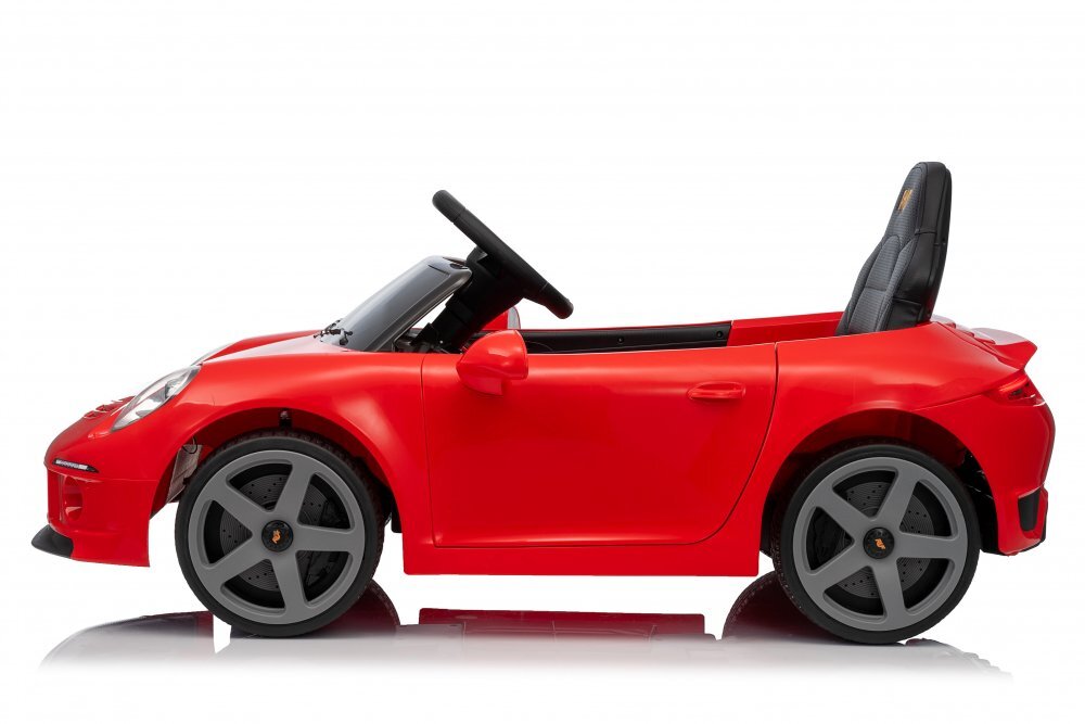 Nichiduta Masinuta electrica pentru copii Porsche RUF GT Red cu licenta Telecomanda parinti 24G2 motoare x 45wAcumulator 12V4.5AhRoti EVAScaun din piele2 VitezeSistem trollerMP3USBBluetoothUsi cu deschidereSuspensii