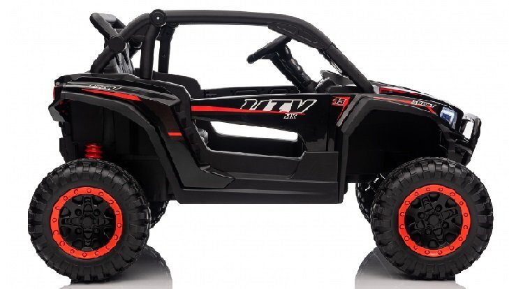 Nichiduta Masinuta electrica pentru copii Sport UTV KCK Black 4x4Telecomanda 2.4GAcumulator 24V 7Ah4x4 400wRoti din cauciuc EVAScaun din pieleSuspensiiFaruri cu lumini LEDMufa USBMP3BluetoothCentura siguranta