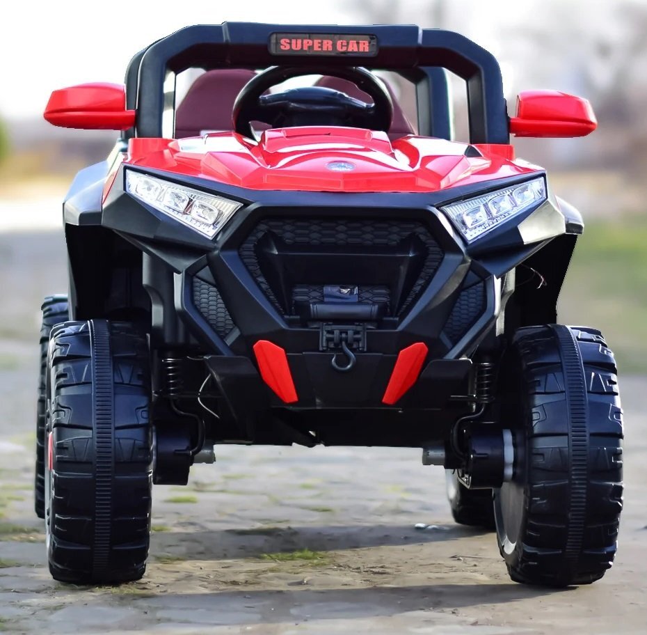 Nichiduta Masinuta electrica pentru copii Super Car Red 12V 70W cu telecomanda scaun din piele functii muzicale slow start Usb si lumini