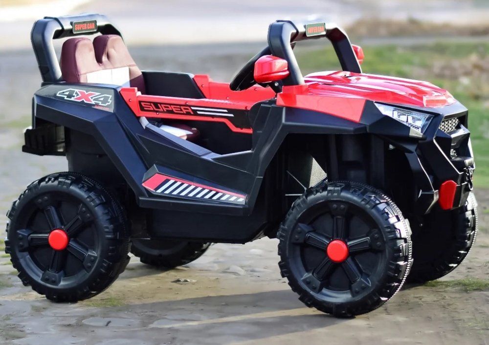 Nichiduta Masinuta electrica pentru copii Super Car Red 12V 70W cu telecomanda scaun din piele functii muzicale slow start Usb si lumini