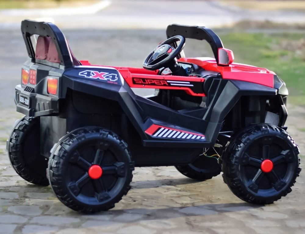 Nichiduta Masinuta electrica pentru copii Super Car Red 12V 70W cu telecomanda scaun din piele functii muzicale slow start Usb si lumini