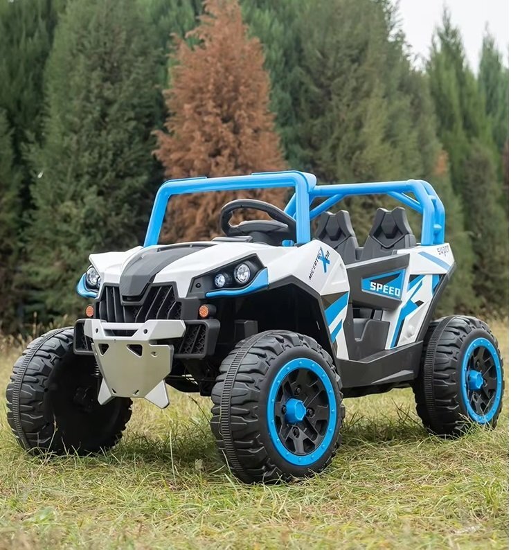 Nichiduta Masinuta electrica pentru copii Super Speed Blue 12V4.5Ah70W deschidere usi suspensii fataspate scaun piele muzica sunete telecomanda Usb si luminifunctie swing