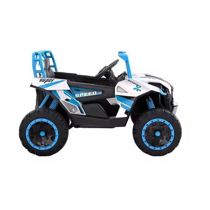 Nichiduta Masinuta electrica pentru copii Super Speed Blue 12V4.5Ah70W deschidere usi suspensii fataspate scaun piele muzica sunete telecomanda Usb si luminifunctie swing