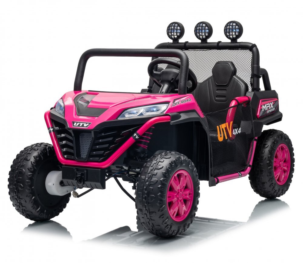 Nichiduta Masinuta electrica pentru copii UTV Max Speed Rose Red 4x4 cu telecomandaacumulator 24Vfaruri ledRoll bar cu proiectoare ledroti robusteportbagaj