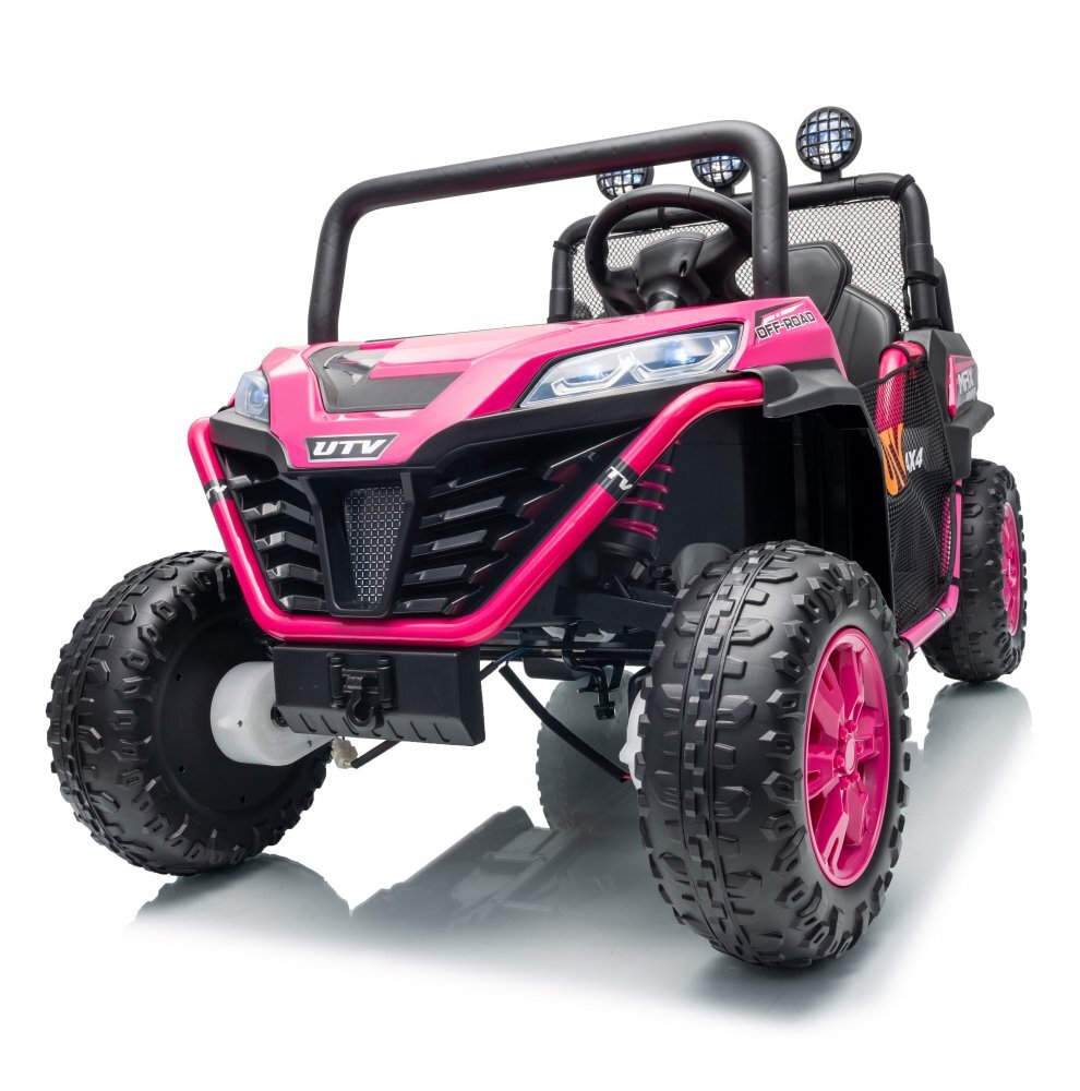 Nichiduta Masinuta electrica pentru copii UTV Max Speed Rose Red 4x4 cu telecomandaacumulator 24Vfaruri ledRoll bar cu proiectoare ledroti robusteportbagaj