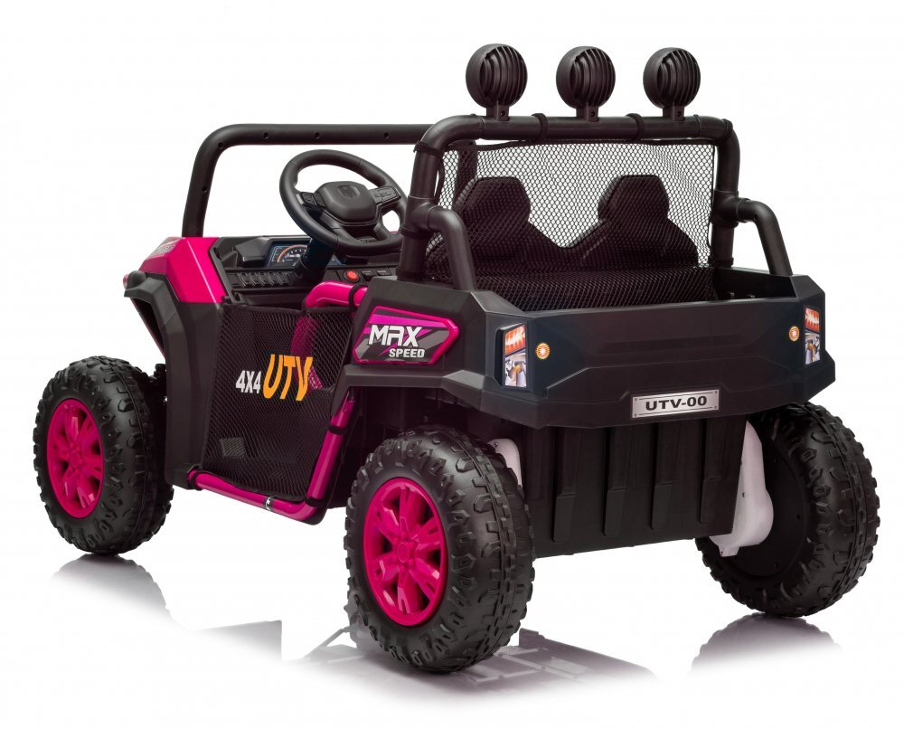 Nichiduta Masinuta electrica pentru copii UTV Max Speed Rose Red 4x4 cu telecomandaacumulator 24Vfaruri ledRoll bar cu proiectoare ledroti robusteportbagaj