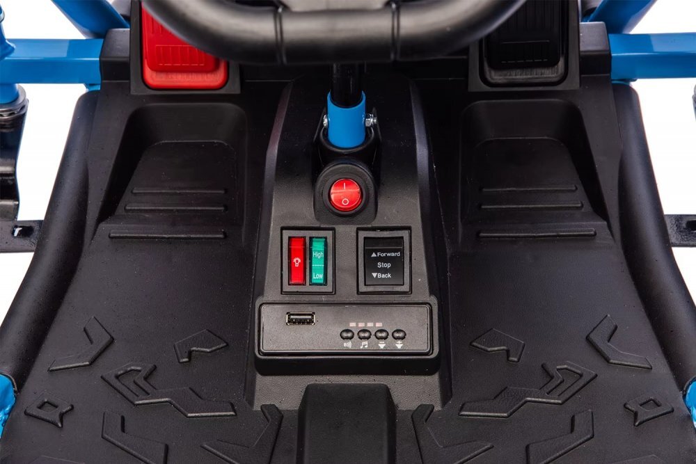 Nichiduta Masinuta electrica Sport Speed Blackcadru metalicacumulator 24V7Ahdoua motoarex200wlumini ledpornire la butonroti robuste cu rulmentunitate muzicala cu USBbluetooth