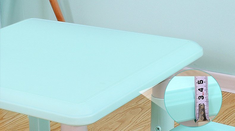 Nichiduta Masuta din plastic pentru copii 60x60 cm cu inaltime reglabila pe 7 nivelemargini rotunjitepicioare antiderapante pentru activitati acasacresa sau gradinita Blue