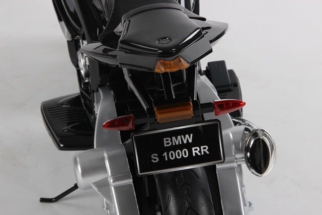 Nichiduta Motocicleta electrica pentru copii 12V 90W BMW 528 RR cu pornire la cheie roti eva si scaun de piele doua motoare puternice si cric pliabil