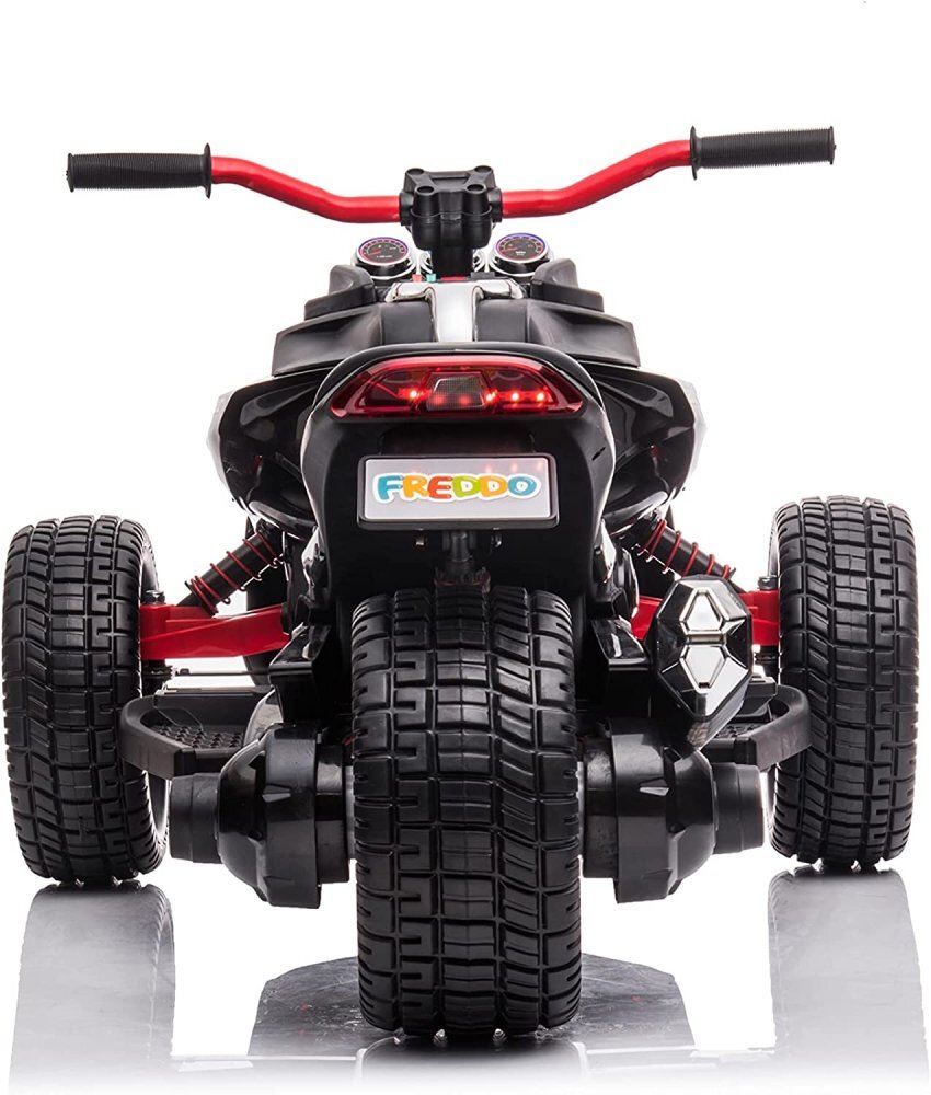 Nichiduta Motocicleta electrica pentru copii Spider Black 90W cu lumini pornire la buton sunete lumini si mufa Usb