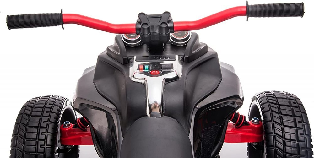 Nichiduta Motocicleta electrica pentru copii Spider Black 90W cu lumini pornire la buton sunete lumini si mufa Usb