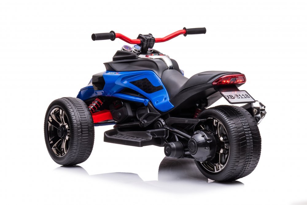 Nichiduta Motocicleta electrica pentru copii Spider Blue cu roti EVAacumulator 12V lumini LEDpornire la butonsezut ergonomicmanere antiderapantedisplay cu afisaj bateriegreutate admisa 30 kg