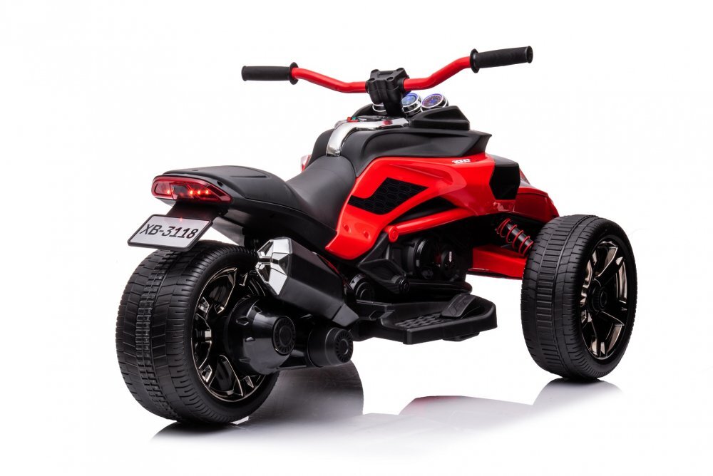 Nichiduta Motocicleta electrica pentru copii Spider Red 90W cu lumini pornire la buton sunete lumini si mufa Usb