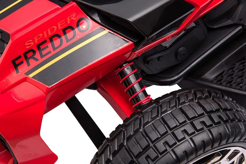 Nichiduta Motocicleta electrica pentru copii Spider Red cu roti EVAacumulator 12V lumini LEDpornire la butonsezut ergonomicmanere antiderapantedisplay cu afisaj bateriegreutate admisa 30 kg