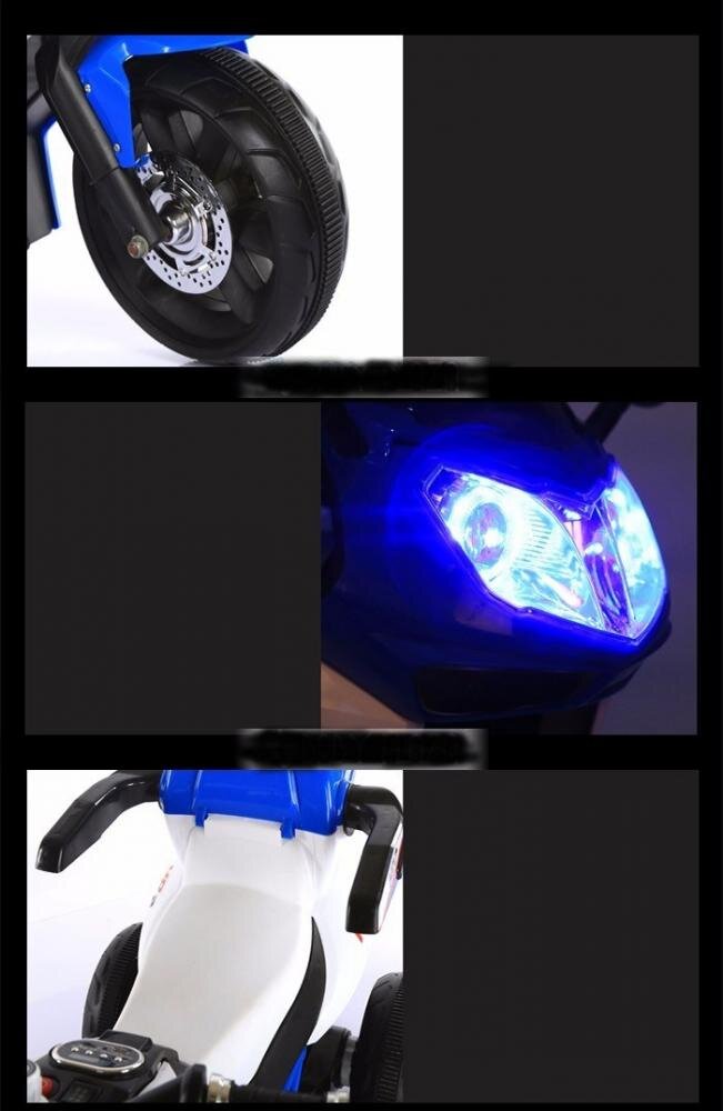 Nichiduta Motocicleta electrica pentru copii Sport HP2 70W White cu unitate audio Mp3 si lumini led portbagaj si roti rezistente