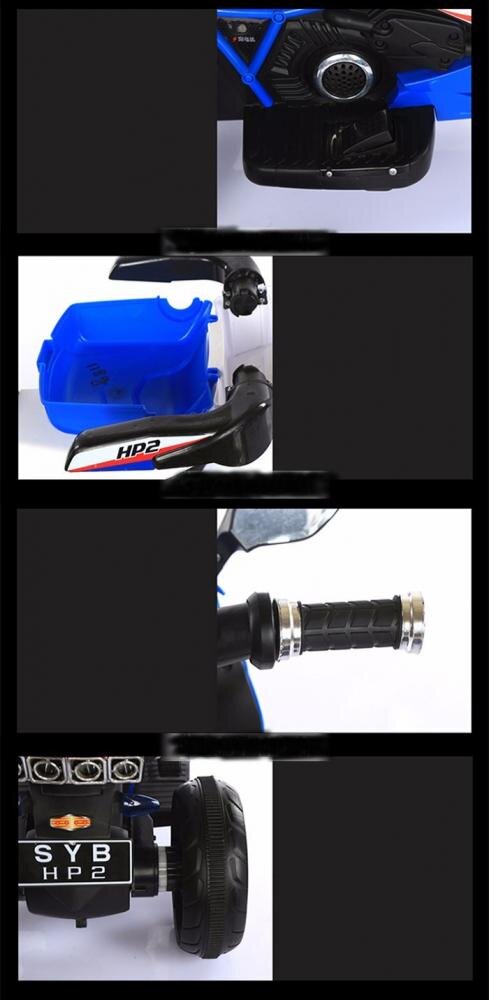 Nichiduta Motocicleta electrica pentru copii Sport HP2 70W White cu unitate audio Mp3 si lumini led portbagaj si roti rezistente