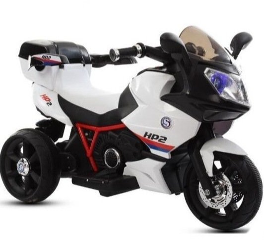Nichiduta Motocicleta electrica pentru copii Sport HP2 70W White cu unitate audio Mp3 si lumini led portbagaj si roti rezistente
