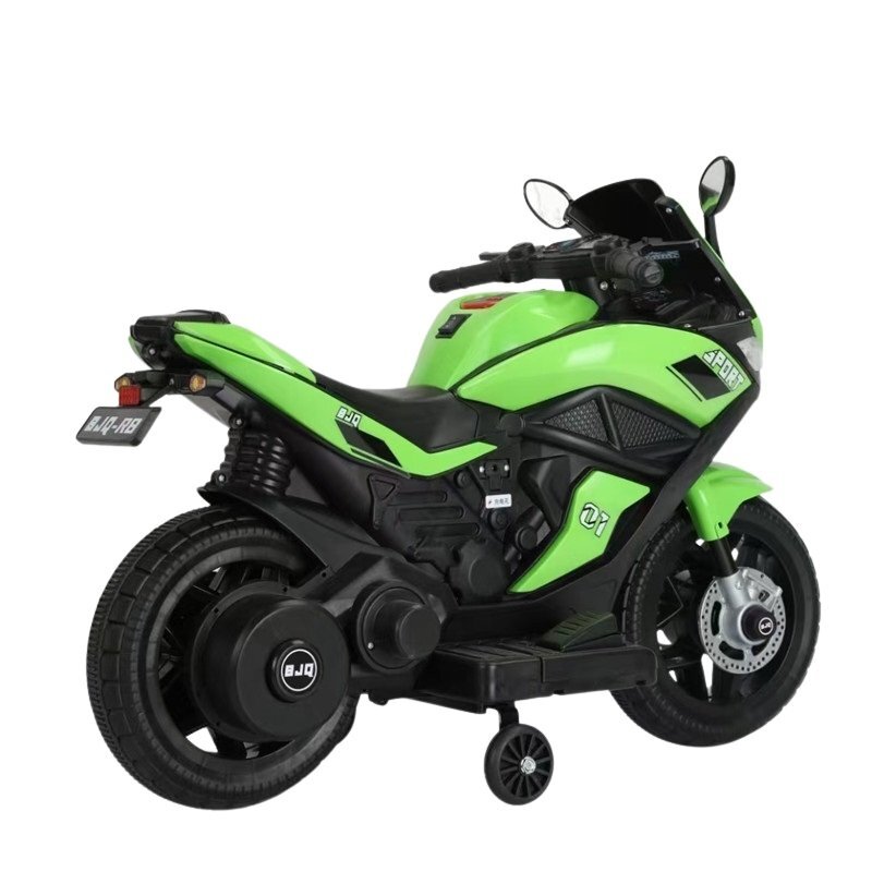 Nichiduta Motocicleta electrica pentru copii Storm Green motor 38wscaun confortabil din piele ecologicaroti ajutatoareoglinzi retrovizoarelumini LEDmuzicapornire la butonsuport picioaremanere ergonomice